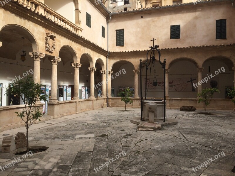 Mallorca Courtyard Patio Architecture Monastery