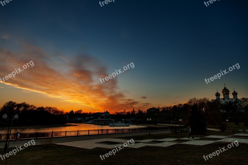 City Sunset Arrow Landscape Russia