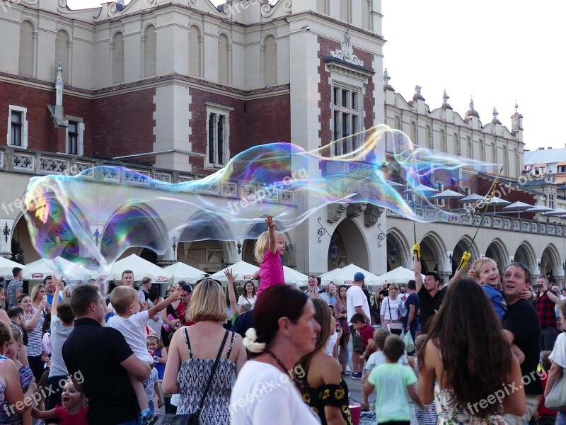 Kraków Fun Soap Bubbles The Market Let Bubble