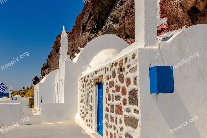 Santorini Greece Landscape Water Tourism