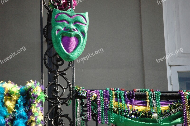 New Orleans Mardi Gras Beads Mask New