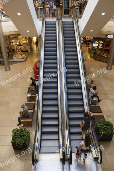 Shopping Schoppen Shopping Centre Stairs Escalator