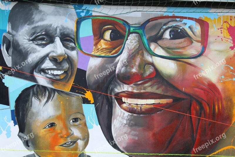 Murals Faces Expression Face Street Art