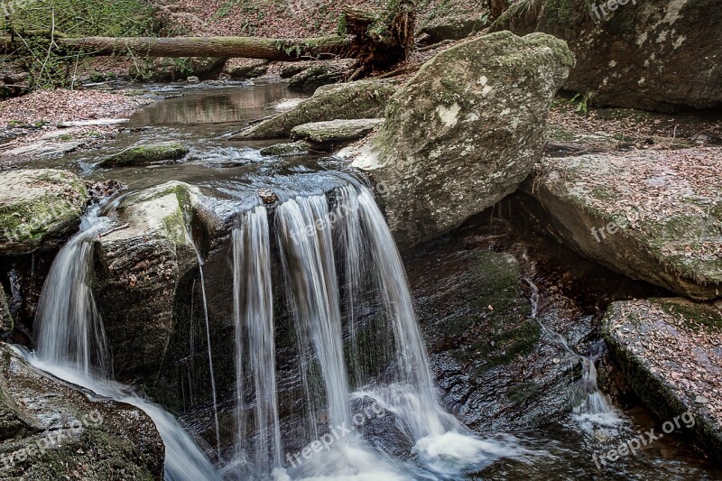 Waterfall River Rock Bach Hiking