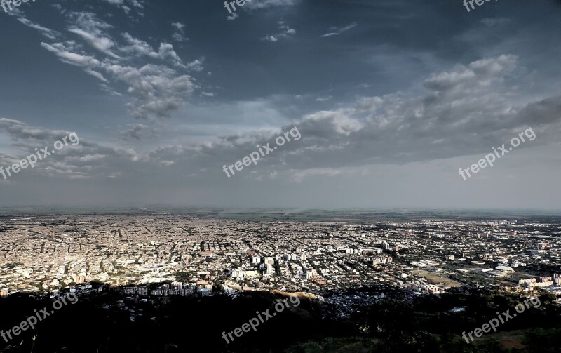 City Panorama Inches Colombia South America