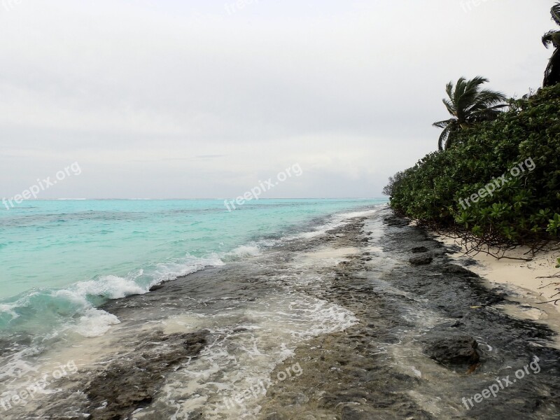 Beach Maldives Ocean Sea The Waves