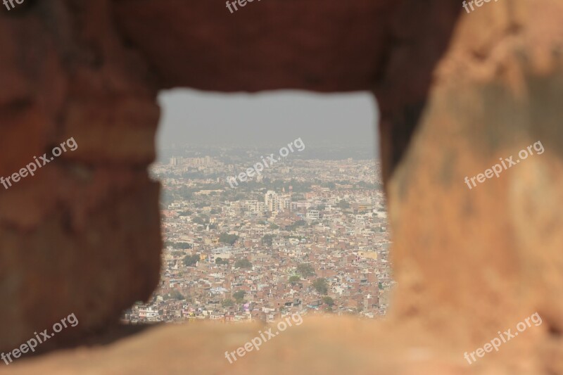 India City Jaipur Aerial View Ancient