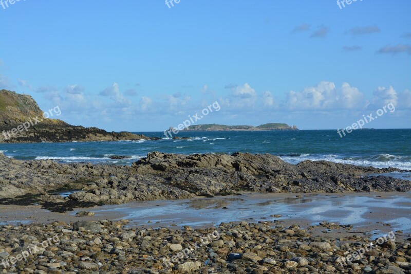 Rocks Landscape Sea Nature Brittany Holiday