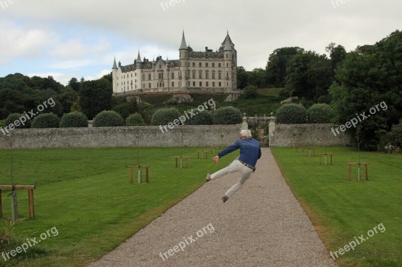 Dunrobin Castle Inverness Scotland Man Happy