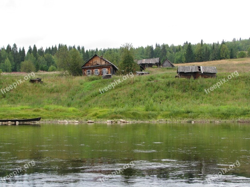 Farm R Vishera Perm Krai River Landscape