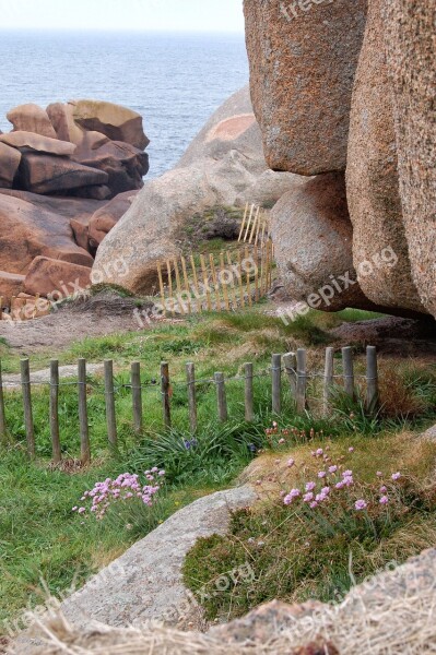 France Brittany Pink Granite Coast Rocky Coast Steinig