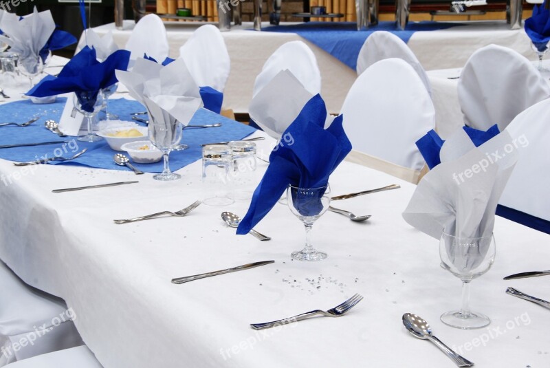 Wedding Reception White Napkin Glass Silverware