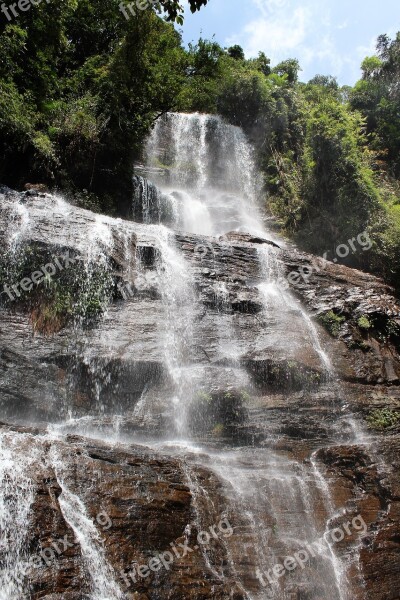 Waterfalls Rock Water Landscape Free Photos