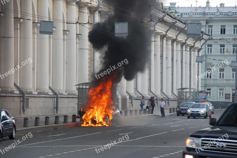 Fire Moscow Police Manege Car