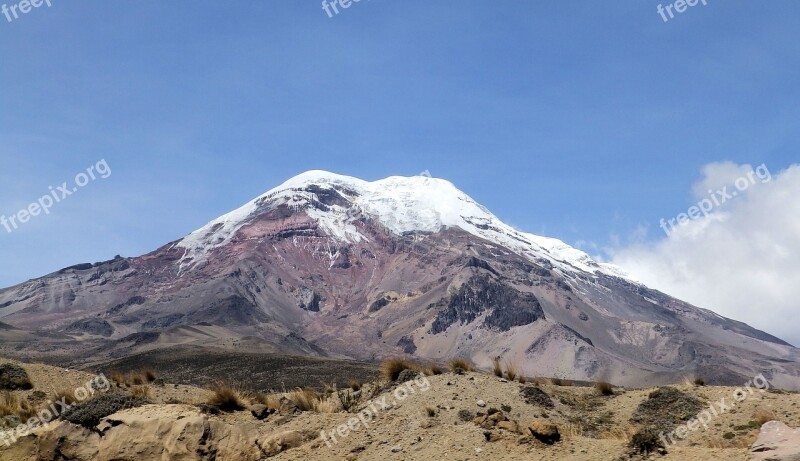 The Glacier Chimborazo Andy Volcano Extinct Volcano