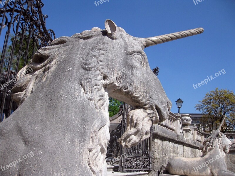 Unicorn Salzburg Austria Statue Horse