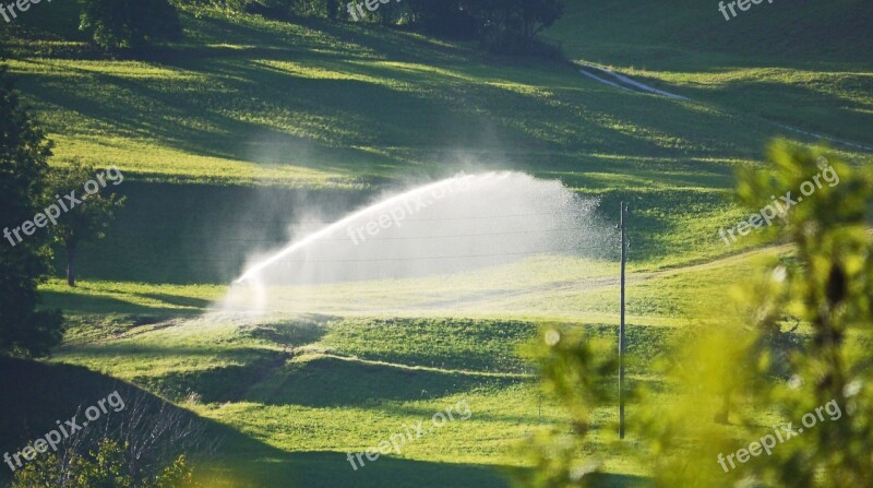 Irrigation Meadow Slope Mountains Jetstrahl