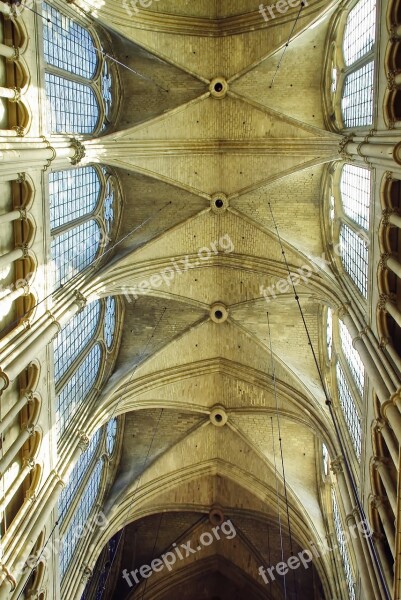 Reims Cathedral Nave Ceiling Gothic Architecture