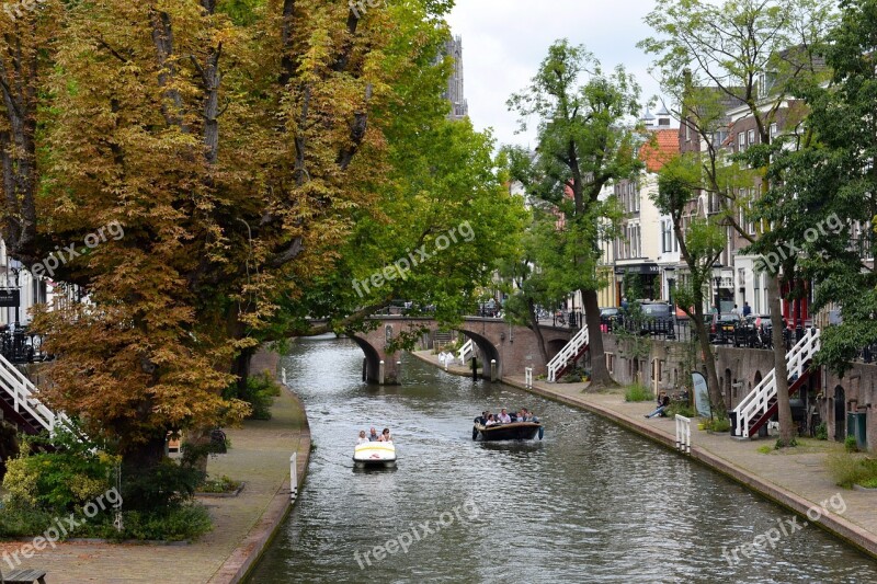 Utrecht Holland Gracht Water Boats