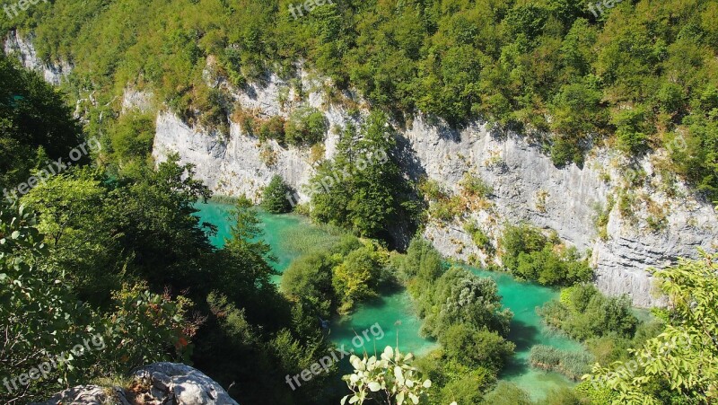 Croatia Plitvice Lakes Water Waterfall Tree