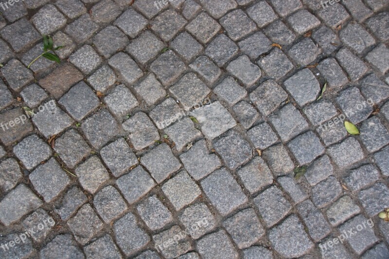 Patch Stones Sidewalk Away Road