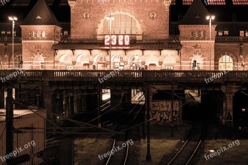 Train Station Copenhagen Night Station Train