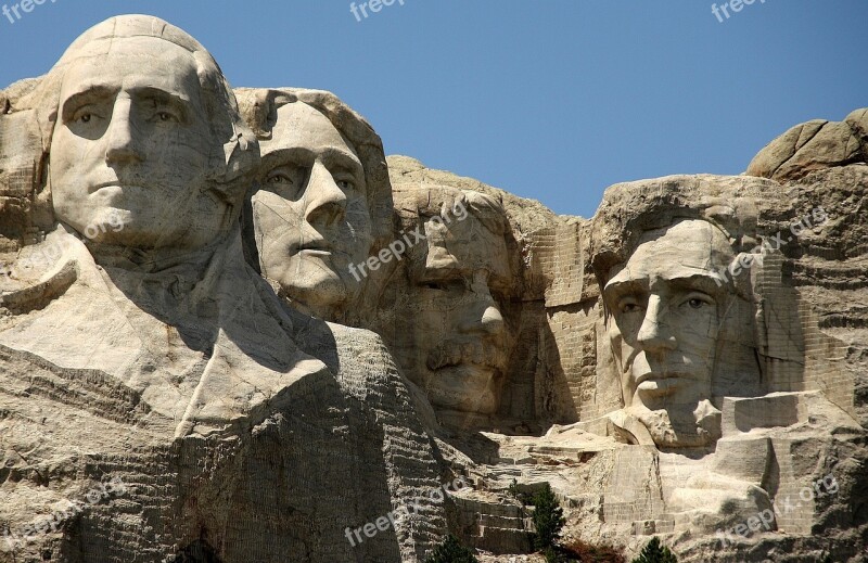 Mount Rushmore Usa Mountain Monumental Building George Washington