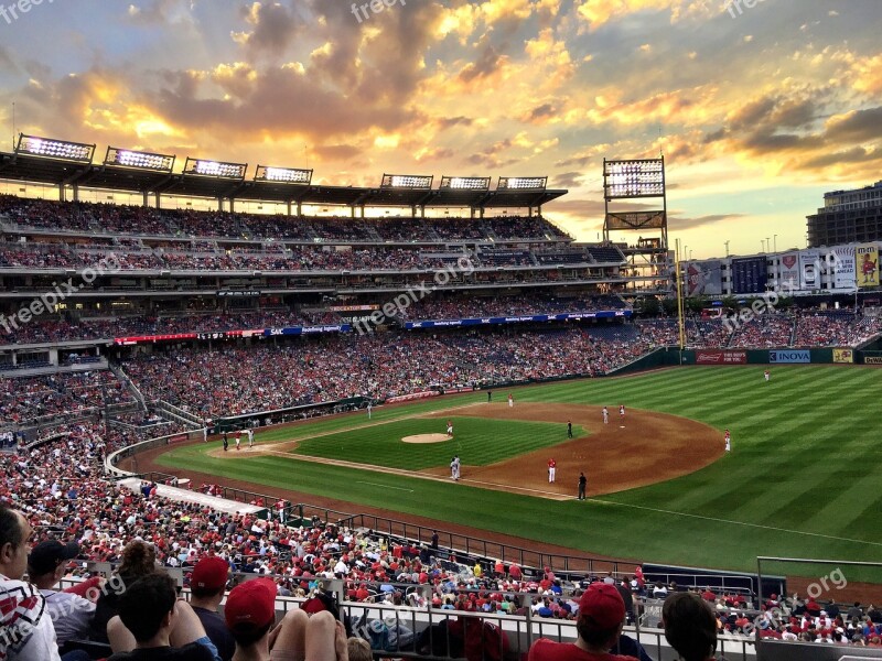 Baseball Baseball Game Sunset Ball Park Free Photos