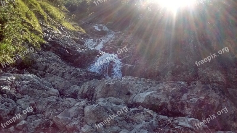 Waterfall Mountains Austria Mountain Nature Forest