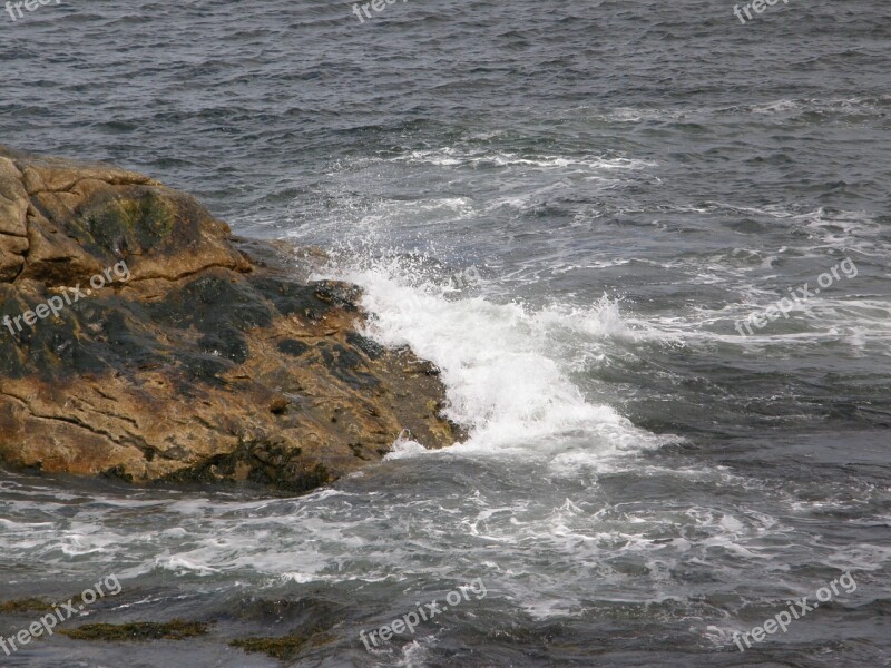 Beach Maine Surf Sea Ocean