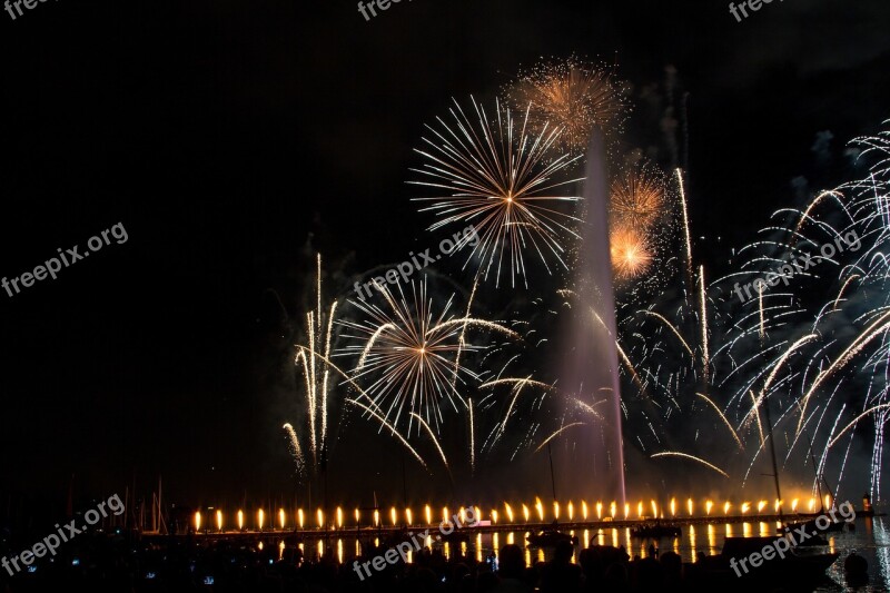 Salute Holiday Night Fireworks Evening