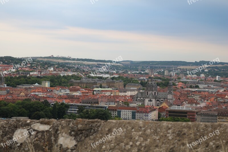 City Würzburg Historically View Germany