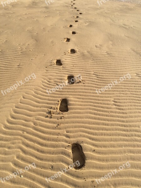 Sandy Footprints Sand Free Photos