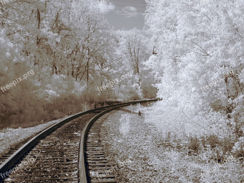 Infrared Railroad Tracks Train Tracks Railroad Free Photos