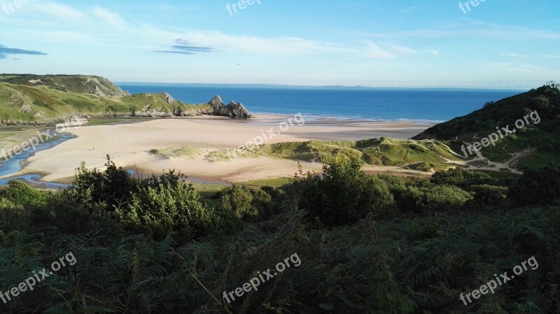 Wales Beach Cliff Bay Landscape