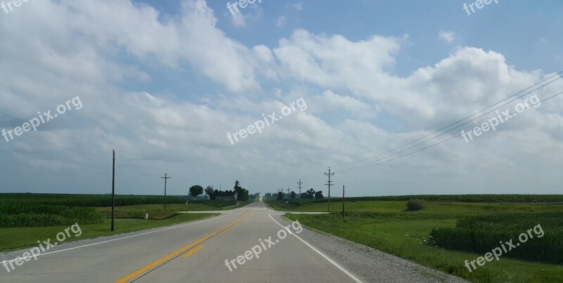 Iowa Road Cloudy Free Photos