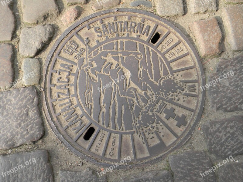 Manhole Sewerage Way Gdańsk Free Photos