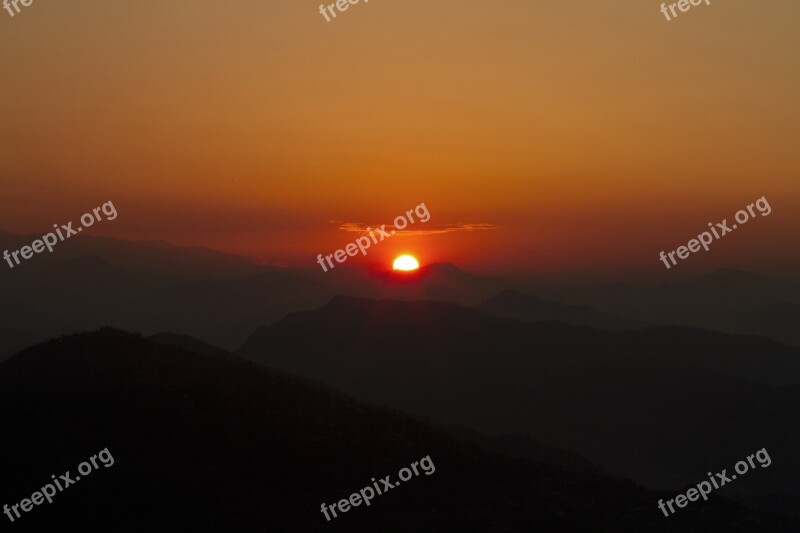 Sun Rise Sun Early Morning Sunlight Landscape