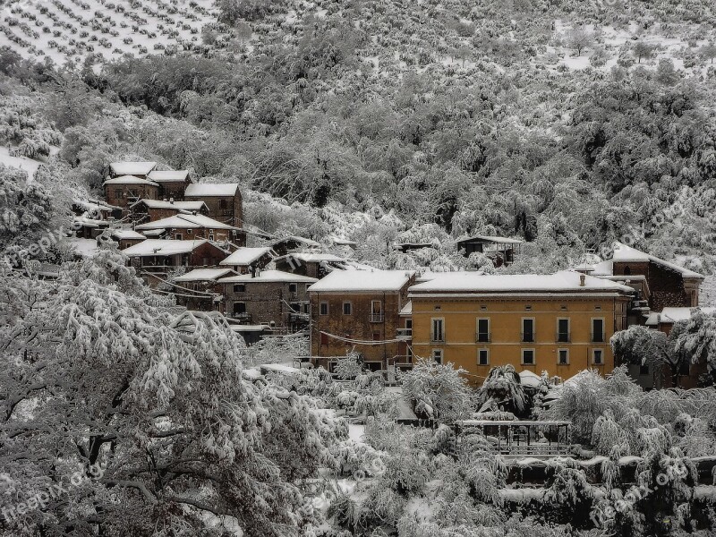 Snow Winter Castrocielo Lazio Italy