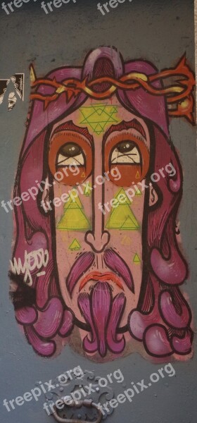 Graffiti Jesus Street Art Grunge Ink