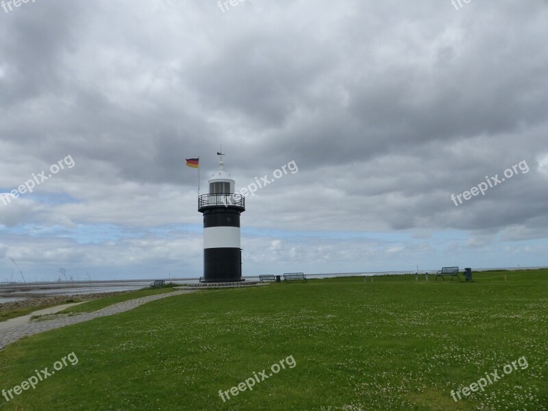 Lighthouse North Sea Wadden Sea Westerhever Atmospheric