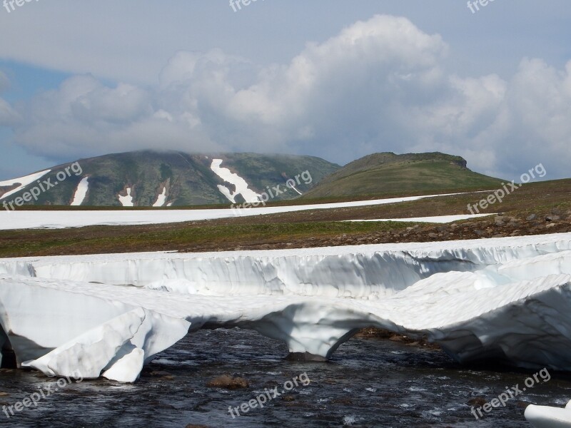 Kamchatka Mountain Plateau Tundra Volcano The Snow