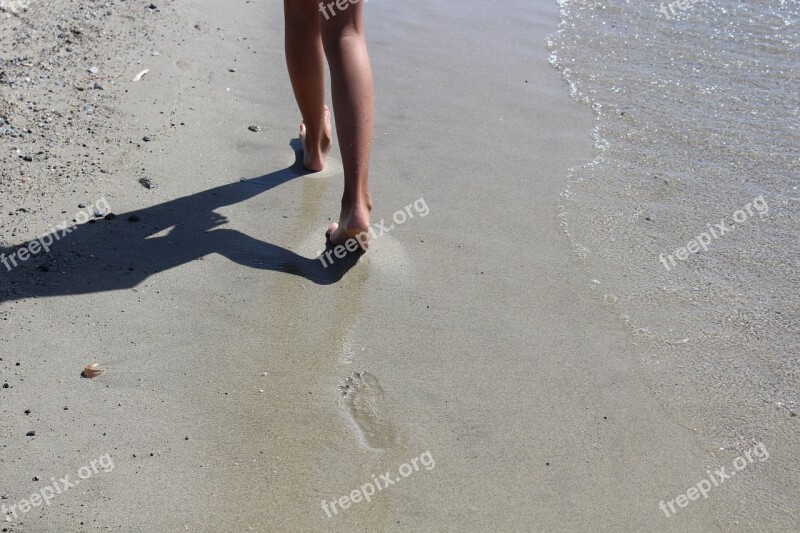 Sand Footprint Traces Sand Beach Feet