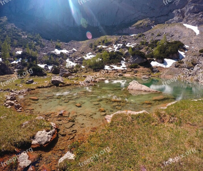 Austria Lake Mountains Alps Landscape