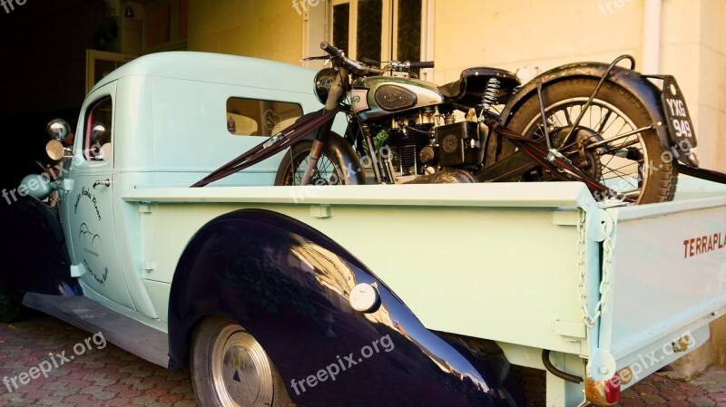 Old Car Motorcycle Old Pick Up Free Photos