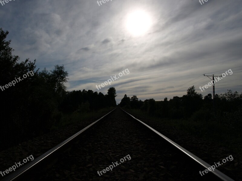 Railroad Tracks Rails View Landscape Travel