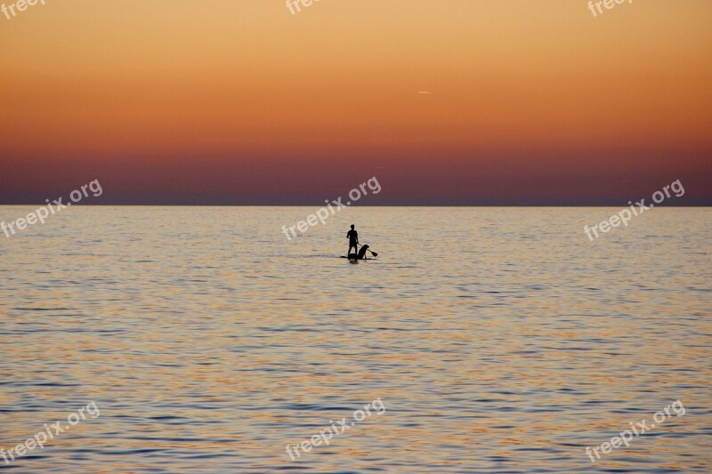 Sunset Romance Sup Abendstimmung Evening Sky