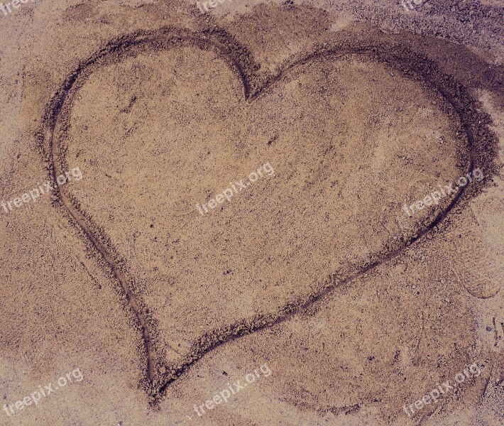 Heart Heart Shape Sand Love Love Background