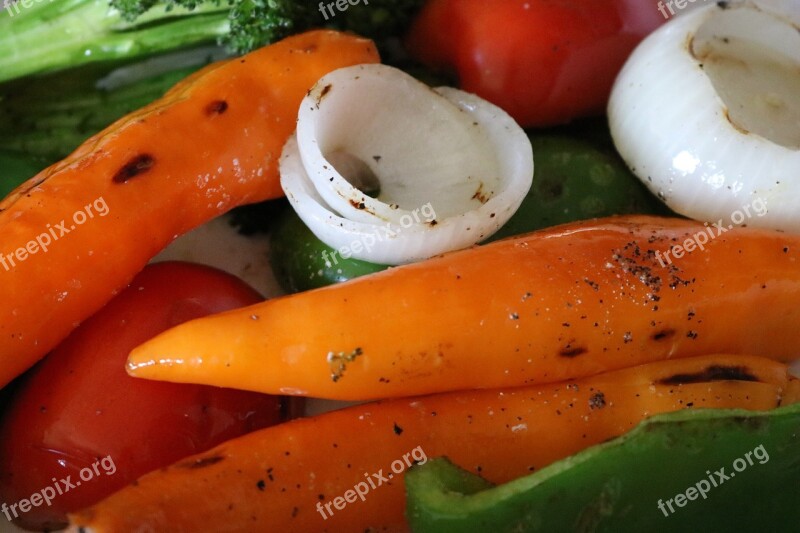 Veggies Vegetables Peppers Tomatoes Onions