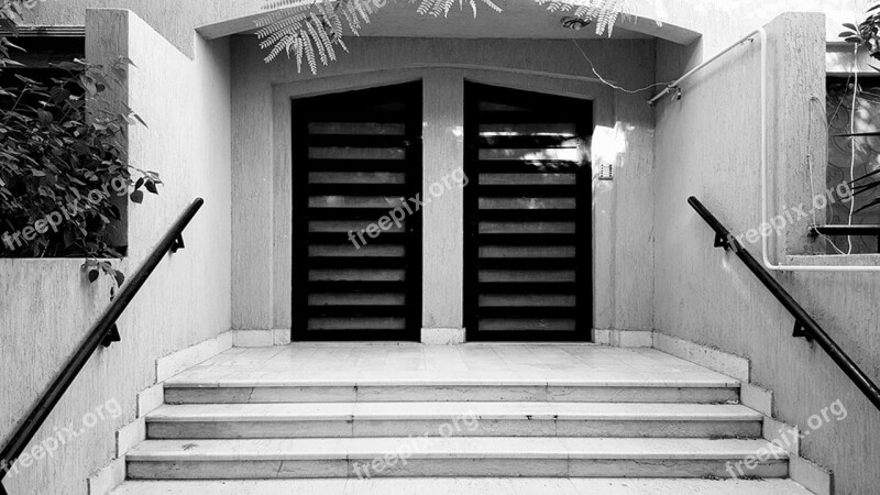 Building Gate Outdoors Black And